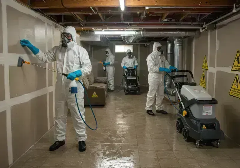 Basement Moisture Removal and Structural Drying process in Potosi, MO